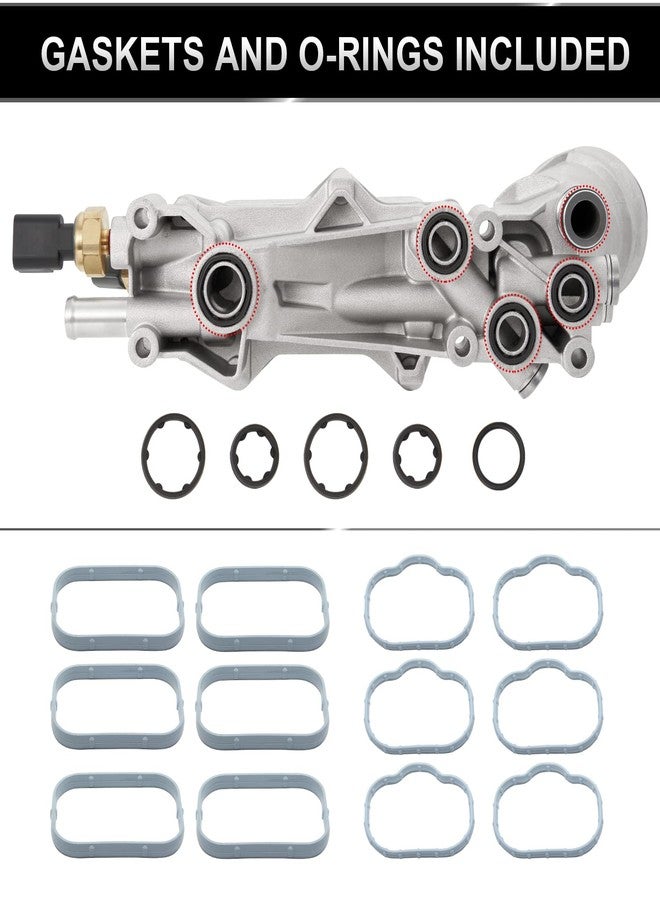TEMSONE Aluminum Engine Oil Filter Housing Oil Cooler Kit with Gaskets & Sensors Compatible with 2017-2018 Chrysler Dodge Avenger Journey Jeep Wrangler Ram Promaster V6 3.2L 3.6L Engine - Image 5