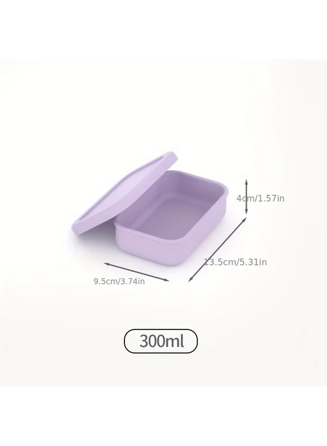Blue And Purple 300ml Silicone Bento Box 2 Pack Microwave Safe Easy Clean Lunch Container - Image 5