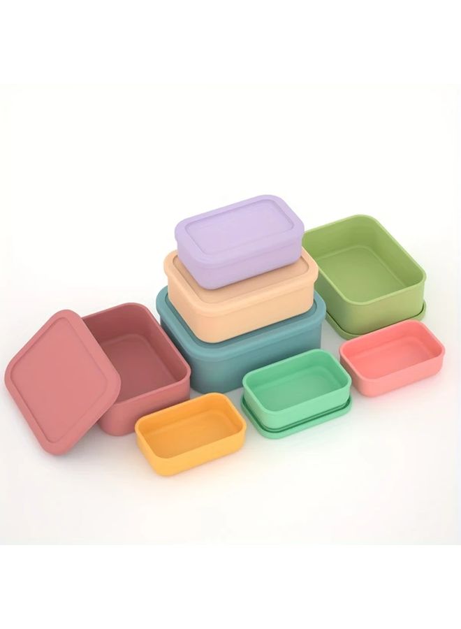 Blue And Purple 300ml Silicone Bento Box 2 Pack Microwave Safe Easy Clean Lunch Container - Image 3