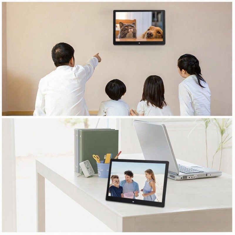 Digital Photo Frame 17 Inch Black - High 1920*1080 Resolution Multifunctional Digital Photo Frame for Home, Family Gatherings And Gift Giving - Image 2