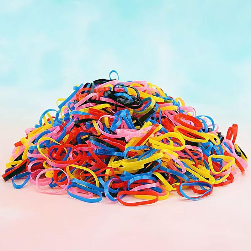 SAOYOAS 2000 PCS Hair Bands, Elastic Hair Band, Mini Hair Rubbers Ties for Girls Ponytail Hair Accessories, Soft Elastic Bands Non-Slip Small Hair Ties, with 2 PCS Topsy Tail Hair Tools. (multicolored) - Image 3