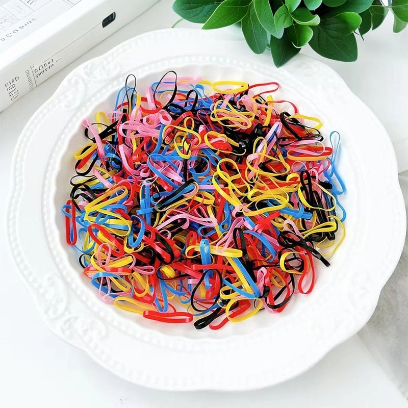 SAOYOAS 2000 PCS Hair Bands, Elastic Hair Band, Mini Hair Rubbers Ties for Girls Ponytail Hair Accessories, Soft Elastic Bands Non-Slip Small Hair Ties, with 2 PCS Topsy Tail Hair Tools. (multicolored) - Image 2