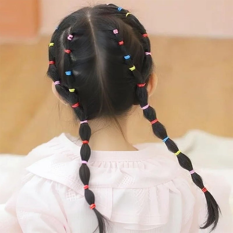 SAOYOAS 2000 PCS Hair Bands, Elastic Hair Band, Mini Hair Rubbers Ties for Girls Ponytail Hair Accessories, Soft Elastic Bands Non-Slip Small Hair Ties, with 2 PCS Topsy Tail Hair Tools. (multicolored) - Image 4