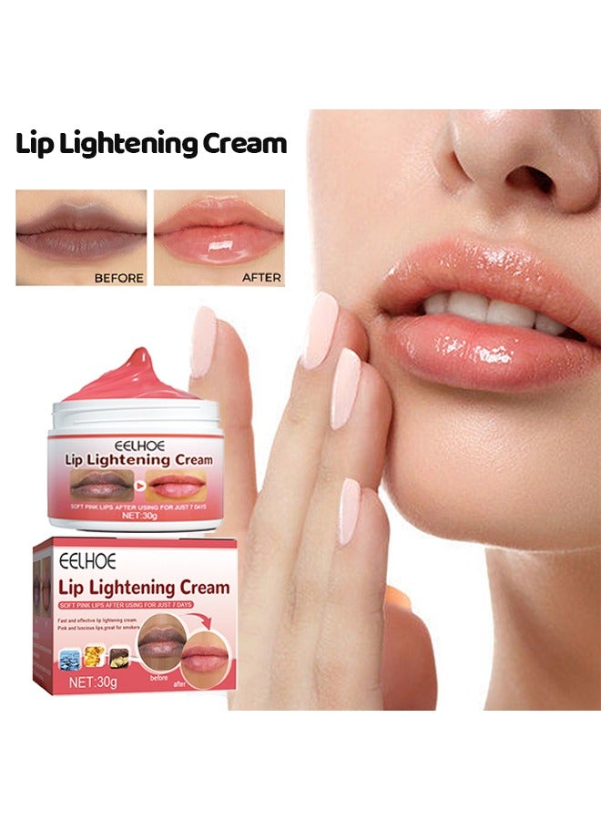 إيلهو كريم تفتيح الشفاه - ترطيب طبيعي لإصلاح الشفاه وصمة عار الشفاه - تقليل البهتان تقليل تجاعيد الشفاه للشفاه الجافة المتشققة والداكنة 30 جم - Image 1