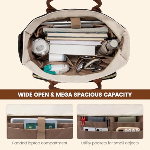 LOVEVOOK Laptop Tote Bag for Women With Large Cup Holder, Work Bags Teacher Nurse Computer Bag, 15.6 Inch Professional Briefcase Business Travel Large Purses Handbag, Diaper Bag With Multi-Pockets - Image 4