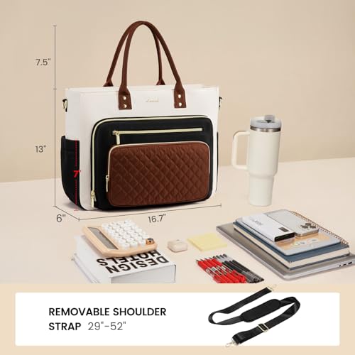 LOVEVOOK Laptop Tote Bag for Women With Large Cup Holder, Work Bags Teacher Nurse Computer Bag, 15.6 Inch Professional Briefcase Business Travel Large Purses Handbag, Diaper Bag With Multi-Pockets - Image 2