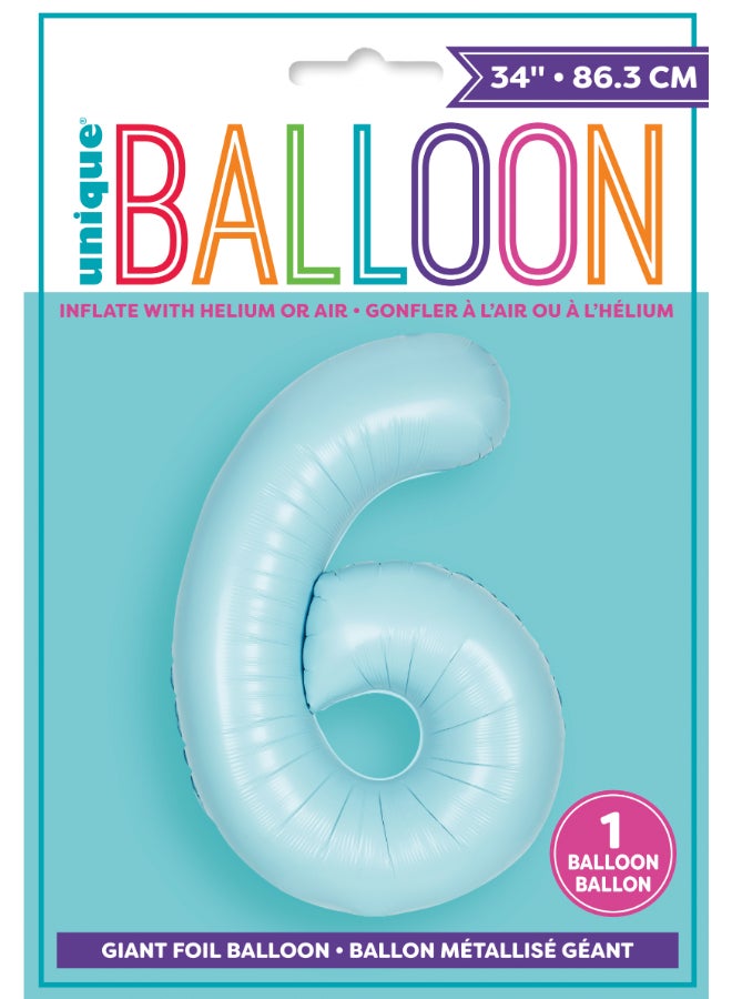 Unique 34" Matte Blue 6 Foil Balloon - Image 2
