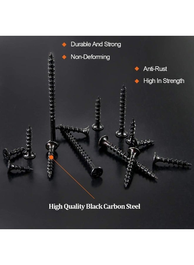 Poaker Coarse Thread Drywall Screw With Phillips Drive Black Oxide Finish Bugle Head Wood Screws (1 Inch- 100Pcs, 8Mm)  - Image 3