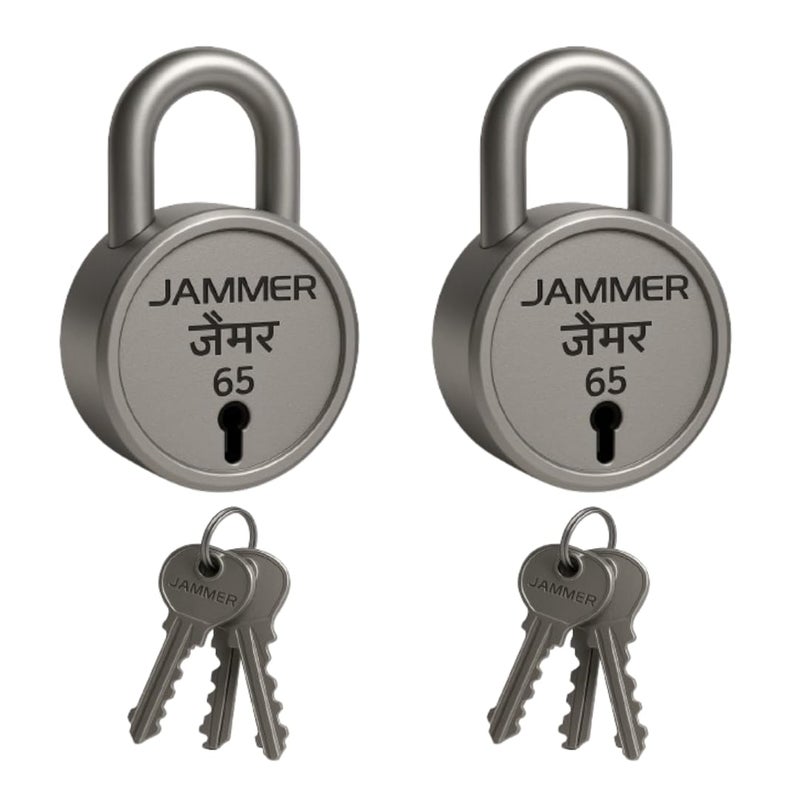 Jammer Round 65mm Lock with 3 Keys (Pack of 2) – Durable Steel Body, Rust Resistant, High-Security Padlock for Home, Office & Shops - Image 2