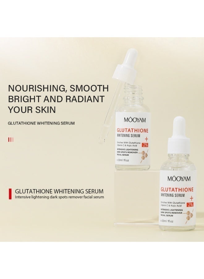 MOOYAM Glutathione Whitening Serum with Vitamin C and Kojic Acid 30ml Intensive Lightening Dark Spot Remover Facial Serum for Hyperpigmentation Treatment - Image 3