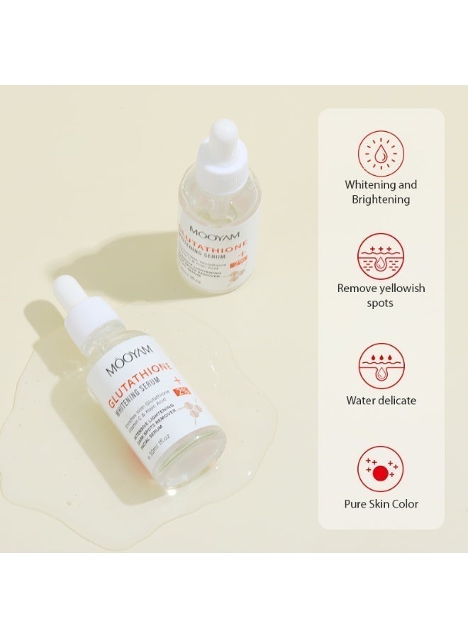 MOOYAM Glutathione Whitening Serum with Vitamin C and Kojic Acid 30ml Intensive Lightening Dark Spot Remover Facial Serum for Hyperpigmentation Treatment - Image 4
