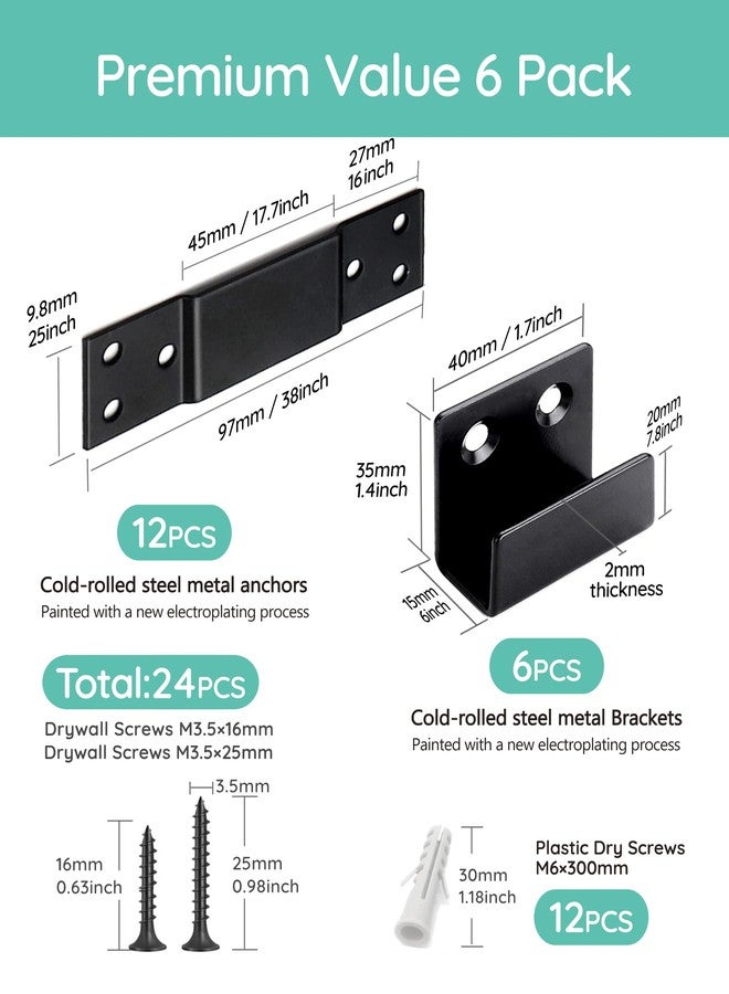 Montane Furniture Wall Anchor Furniture Anchors for Baby Proofing 6 Sets Anti Tip Dresser Wall Safety Anchor Securing 600lbs/Keep Baby Child Pet Safety - Image 2