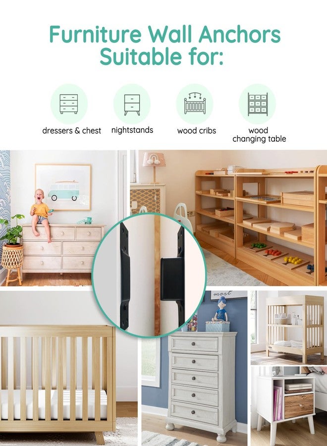 Montane Furniture Wall Anchor Furniture Anchors for Baby Proofing 6 Sets Anti Tip Dresser Wall Safety Anchor Securing 600lbs/Keep Baby Child Pet Safety - Image 5