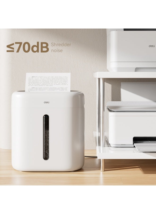 Deli ET001 Paper Shredder, 6-Sheet Cross-Cut Mini Shredder with 15L Bin, P-4 Security Level, 5-Min Continuous Run Time, Compact for Home & Office, White - Image 4