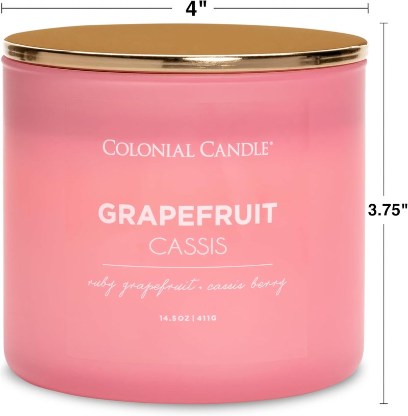Colonial Candle Pop of Color Grapefruit Cassis 14.5 Oz Scented Matt Glass Jar Candle,Three Premium Cotton Wicks - Image 4