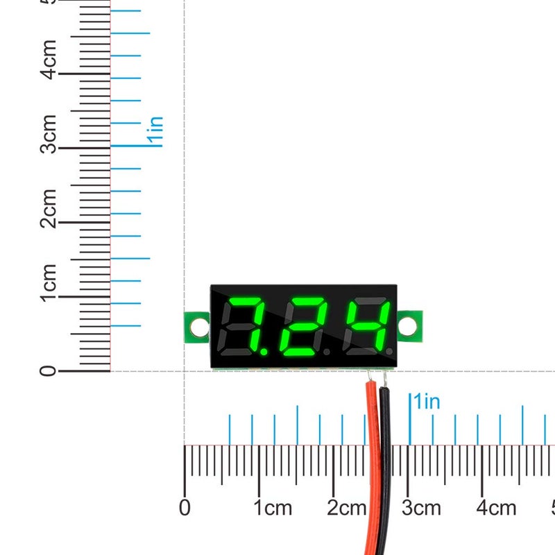 diymore 10pcs Mini Digital Voltage Meter DC 2.5~30V 0.28" 2 Wire Digital Voltmeter Gauge Tester Green LED Display Panel Mount Car Motorcycle Battery Monitor Led - Image 4
