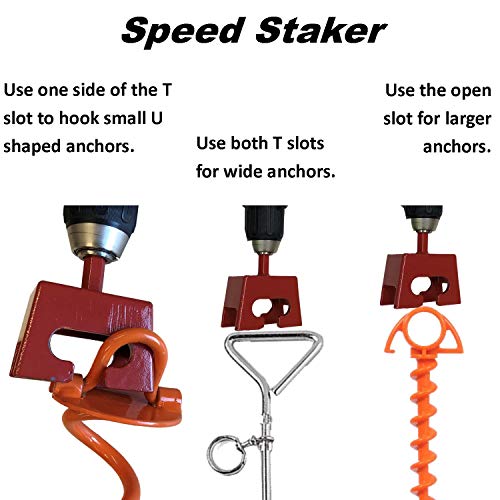 Keyfit Tools Ground Anchor Speed Staker Drill in Your Heavy Duty Spiral Ground Anchors in Seconds. Multi Functional Works On Dog Ties Tree Anchors Screw in Tent Stakes Solid Steel - Image 2