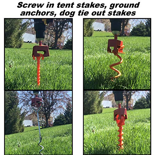 Keyfit Tools Ground Anchor Speed Staker Drill in Your Heavy Duty Spiral Ground Anchors in Seconds. Multi Functional Works On Dog Ties Tree Anchors Screw in Tent Stakes Solid Steel - Image 5
