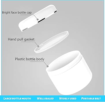 Thboxes 8 Pcs Cosmetic Sample Jars Including 10ml30ml50ml100ml Travel Pots for Toiletries with Spatulas Tool and Labels for Creams Makeup Sample Glitter Nail Art Storage - Image 4