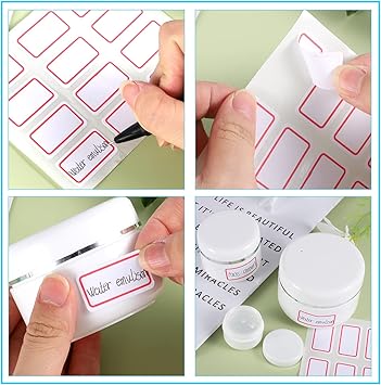 Thboxes 8 Pcs Cosmetic Sample Jars Including 10ml30ml50ml100ml Travel Pots for Toiletries with Spatulas Tool and Labels for Creams Makeup Sample Glitter Nail Art Storage - Image 5