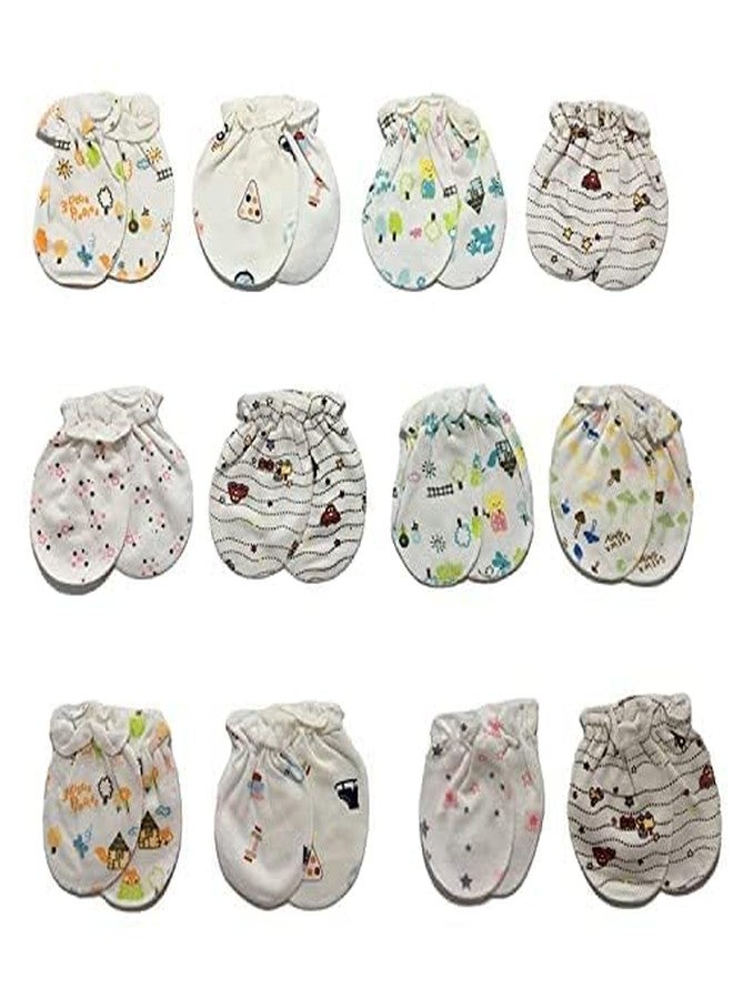 Mini Berry Baby Mittens (gloves) | SoFt Hosiery Cotton| No Marks Soft Elastic| Prevents Nail Scratches On Baby's Tender Skin| New Born To 9 months(Pack of -6) - Image 4