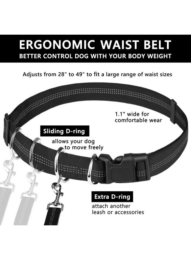 LANNEY Hands Free Dog Leash, Waist Leash for Dog Walking, Running Leash with Zipper Pouch for Medium Large Dogs, Dual Handle and Retractable Bungee Hands Free Leash for Training Jogging Hiking - Image 5