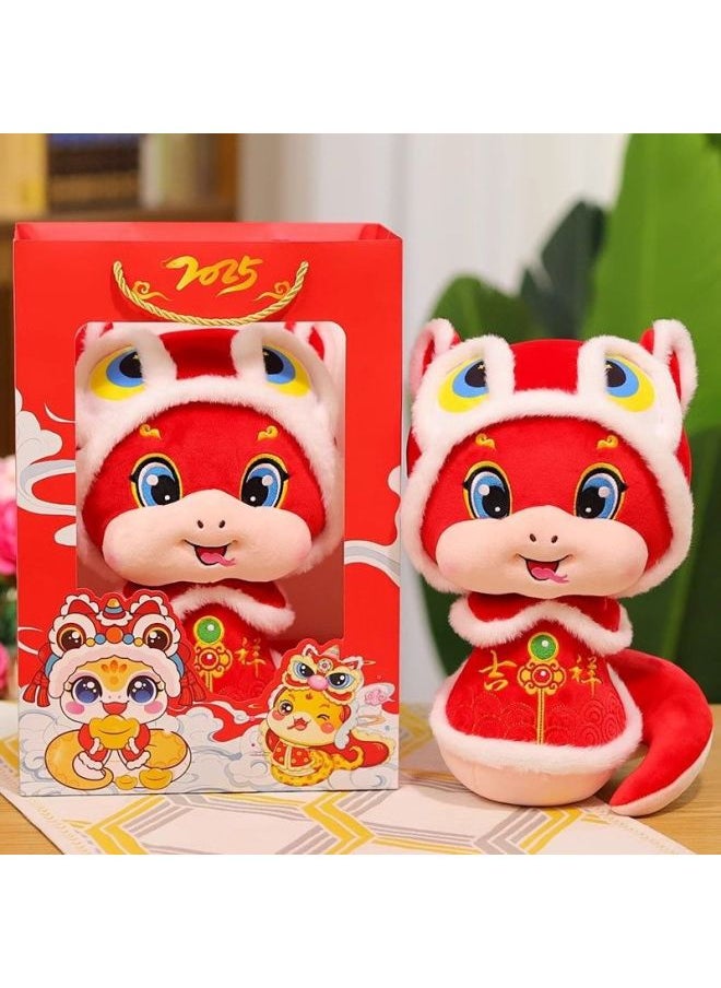 Generic - 2025 Year Of The Snake Mascot Doll Red Plush Toy Batch Zodiac Gift Year Rag Doll Small Doll Dz-Height:There Is A Snake Available - About 25cm - Image 1