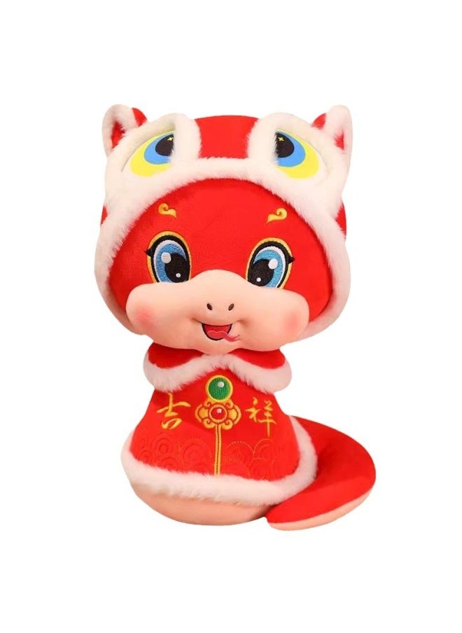 Generic - 2025 Year Of The Snake Mascot Doll Red Plush Toy Batch Zodiac Gift Year Rag Doll Small Doll Dz-Height:There Is A Snake Available - About 25cm - Image 1