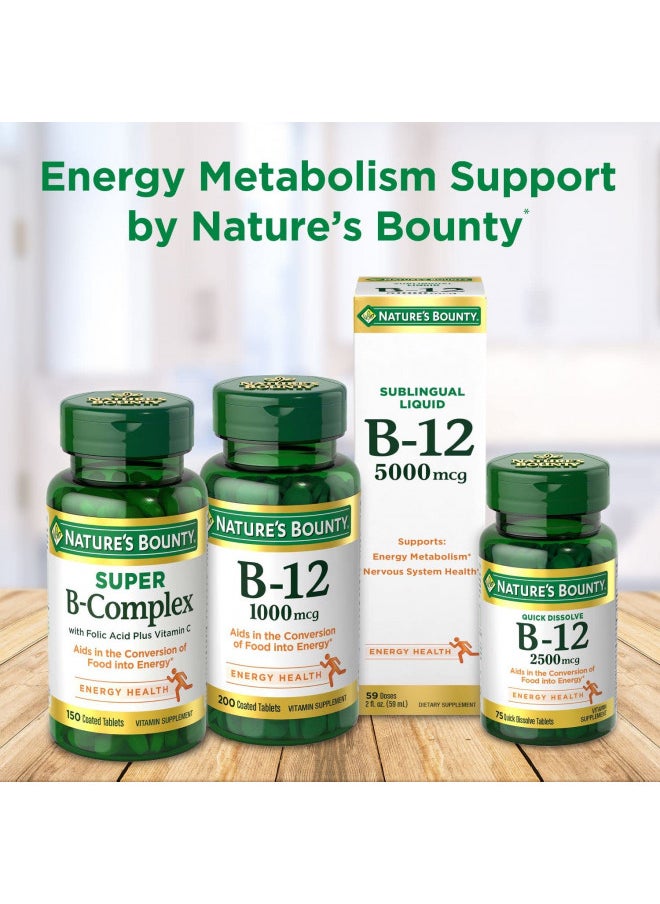 Nature's Bounty Vitamin B6, Supports Energy Metabolism and Nervous System Health, 100mg, Tablets, 100 Ct