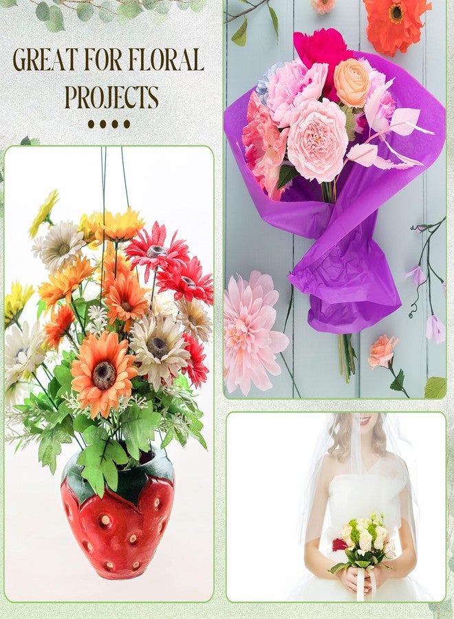 Ferraycle 600 Pieces 18 Gauge Green Floral Wire Stems for DIY Crafts, 16 Inch Floral Paper Wrapped Wire for Christmas Garland and Flower Arrangements(Dark Green) - Image 5