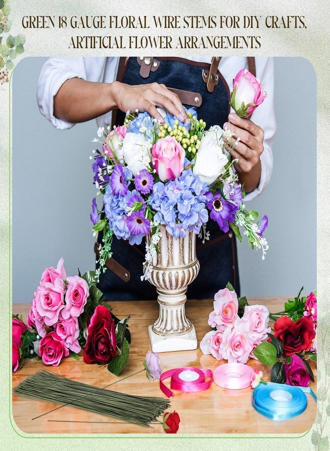 Ferraycle 600 Pieces 18 Gauge Green Floral Wire Stems for DIY Crafts, 16 Inch Floral Paper Wrapped Wire for Christmas Garland and Flower Arrangements(Dark Green) - Image 4