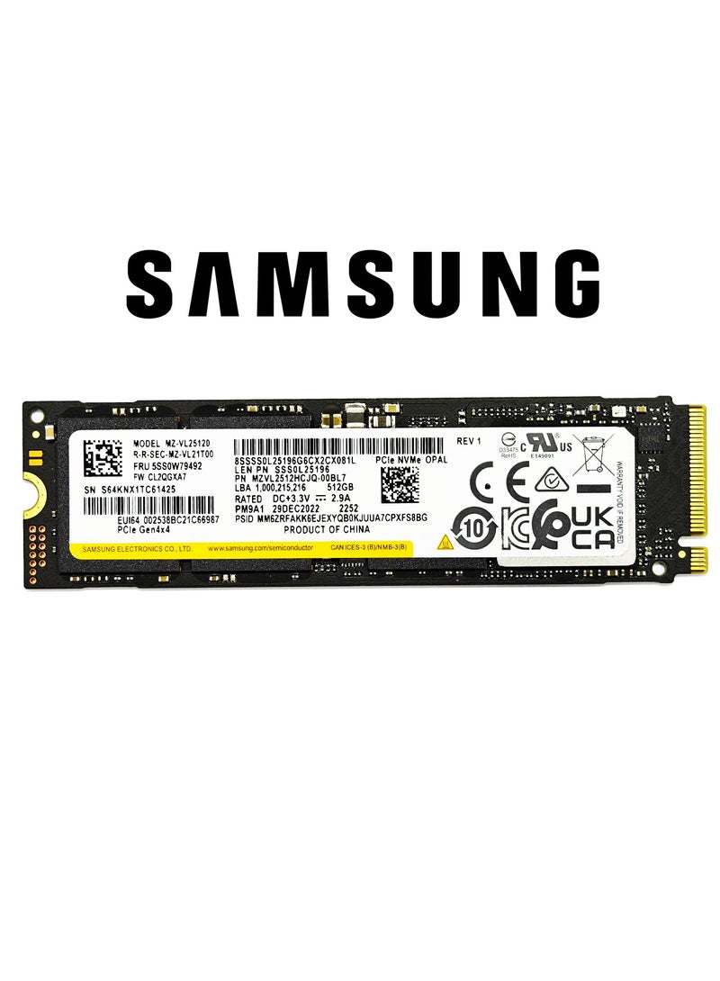 Samsung MZ-VL25120 PM9A1 512GB SSD NVMe 2280 PCIe Gen4x4 OEM (Box Less) 512.0 GB - Image 1