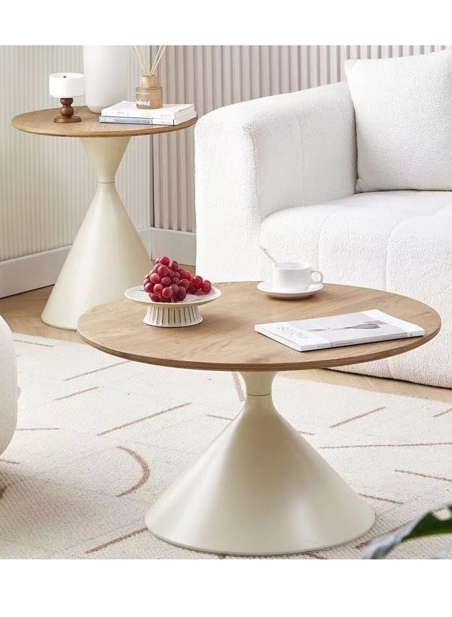 رافين طقم من طاولتين قهوة متعددة الاستخدامات بتصميم عصري – قاعدة قوية، طاولات جانبية، حواف دائرية، طاولة مركزية لغرفة المعيشة أو المكتب المنزلي – المقاسات 70×40 و50×55 سم. - Image 5