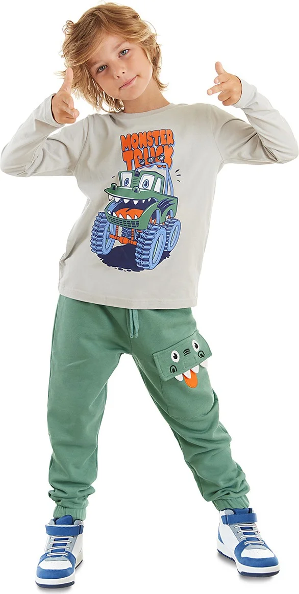 دينوكيدس Monster Truck Boy T-Shirt Pants Set