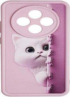 Silicon TPU Case Camera Protection with 3D Cheerful Prints For Oppo Reno 12F 5G (Hidden Cat)