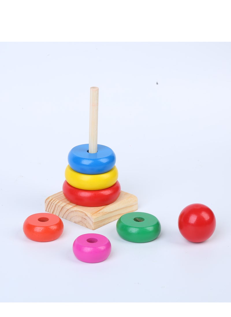 Wooden Rainbow Tower Stacking