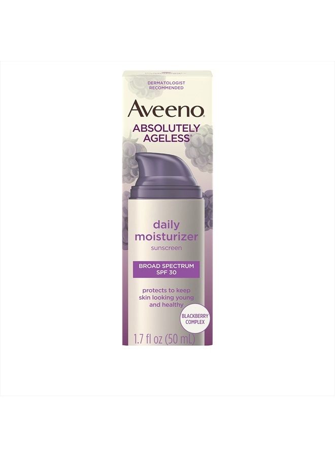Aveeno Absolutely Ageless Daily Facial Moisturizer with Broad Spectrum SPF 30 Sunscreen, Antioxidant-Rich Blackberry Complex, Vitamins C & E, Hypoallergenic, Non-Comedogenic & Oil-Free, 1.7 fl. Oz - Image 2