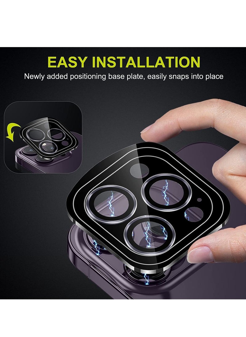 JAJEEK for iPhone 14 Pro - iPhone 14 Pro Max Camera Lens Protector, 9H Tempered Glass Camera Cover Screen Protector Metal Individual Ring for iPhone 14Pro 6.1 inch iPhone 14 ProMax 6.7 inch (Deep Purple) - Image 3