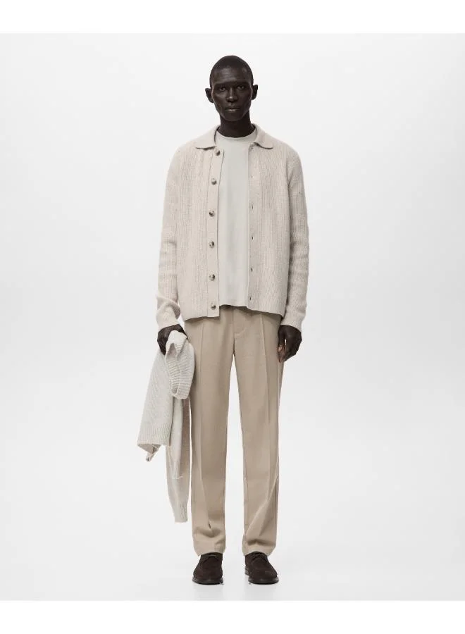 Mango Man  Ribbed knit cardigan for Men | Best Price UAE