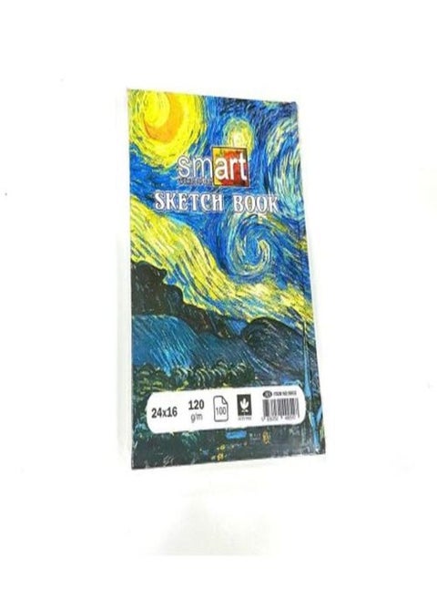 اسكتش بوك فان جوخ - 100 ورقة - مقاس ( 24 * 16) - 120 جرام - 1 قطعة - لون الورق ابيض