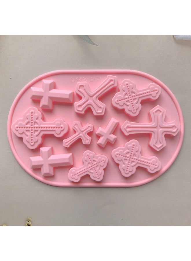 10 Even Vintage Cross 359 Silicone Mold Candy Pudding Dessert Mold Cake Decoration Baking Utensils-Color:Rice Powder - Image 1