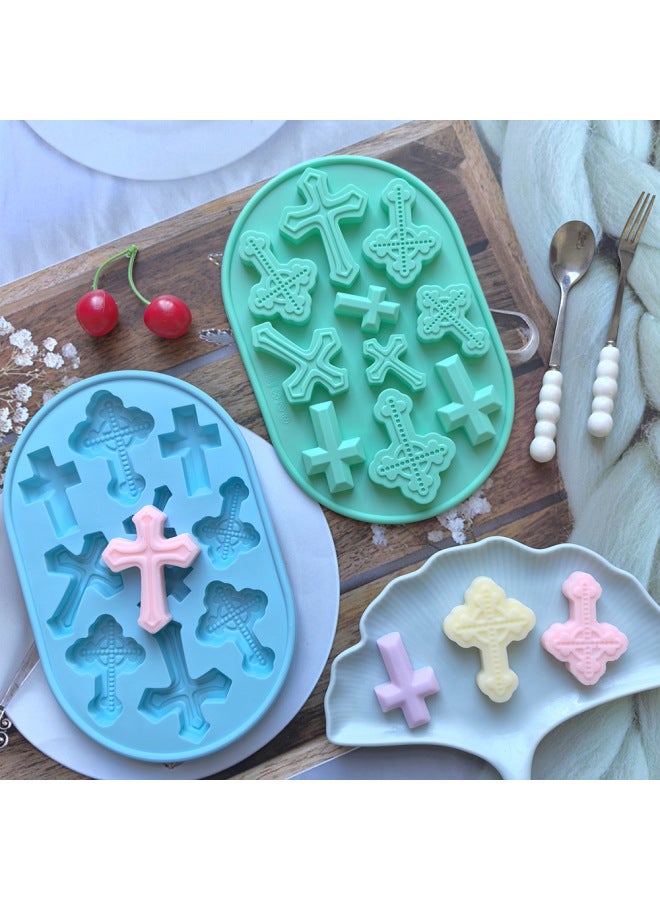 10 Even Vintage Cross 359 Silicone Mold Candy Pudding Dessert Mold Cake Decoration Baking Utensils-Color:Rice Powder - Image 2