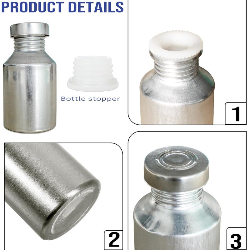 Pure Source India Pure Source India Empty 50ml Aluminium Bottle with B Drop Nozzle Cap for Beauty Essential Oils Blends Skin Care Travel Toners Cosmetic DIY 12 Pcs - Image 3