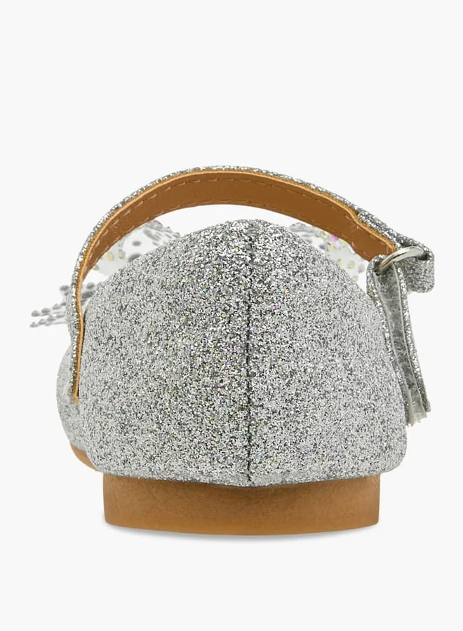 جونيورز Girls Bow Embellished Mary Jane Shoes with Hook and Loop Closure