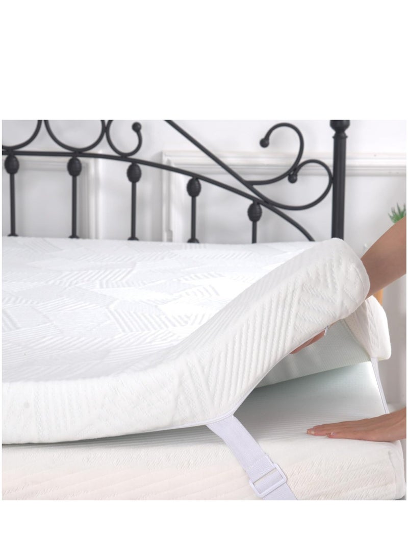 The Home Mart Home Mart 3-Inch Double Gel Infused Memory Foam Mattress Topper, Cooling Bed Topper with Removable Cover, Soft & Pain Relief, Breathable, CertiPUR-US & Oeko-Tex Certified, 120x200 - Image 1