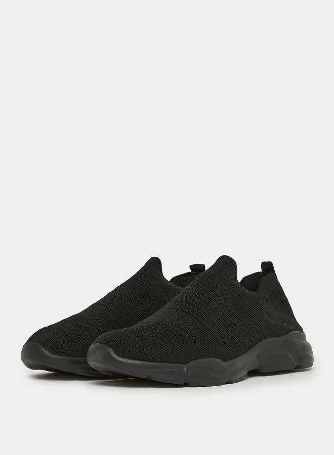 Styli Breathable Knitted Slip On Sneakers