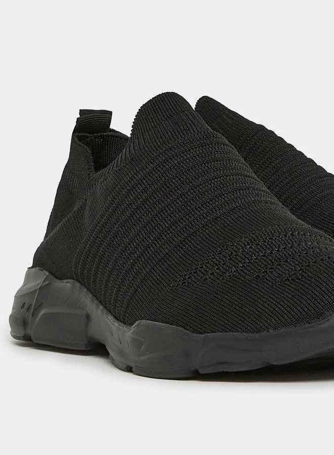 Styli Breathable Knitted Slip On Sneakers