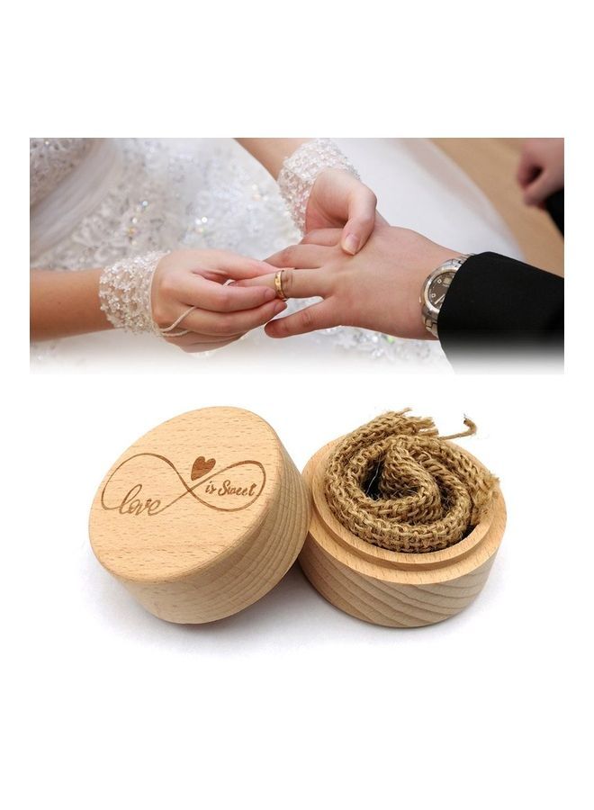 NIBEMINENT Wedding Engagement Personalized Wooden Ring Box - Image 4