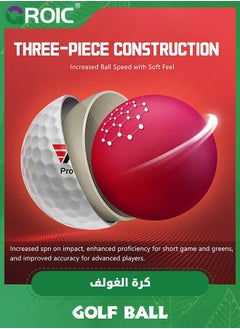 GROIC 3 Pack Golf Ball, Premium Standard Golf Balls for Distance and Straighter Shots, Three-Piece Golf Ball Designed for Advanced Golfers, Standard Golf Accessories for Adults  - Image 3