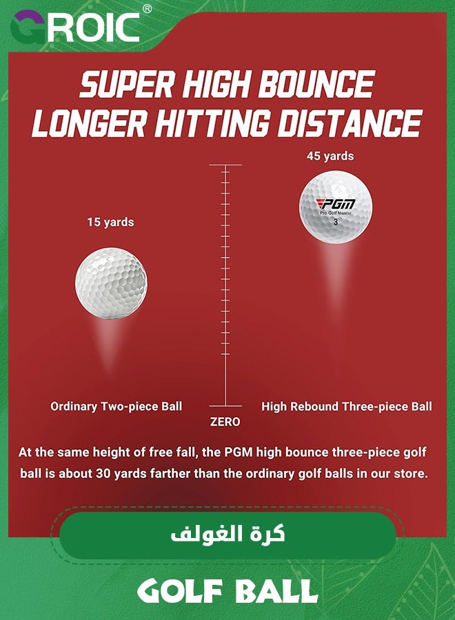 GROIC 3 Pack Golf Ball, Premium Standard Golf Balls for Distance and Straighter Shots, Three-Piece Golf Ball Designed for Advanced Golfers, Standard Golf Accessories for Adults  - Image 5